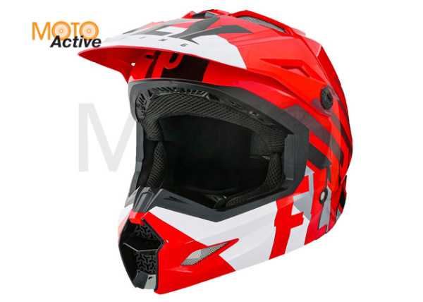 Шлем (кроссовый) FLY RACING KINETIC THRIVE, красный/белый/черный (2021)